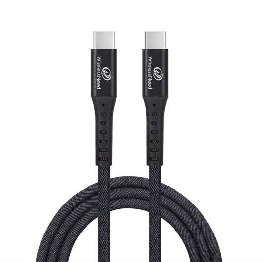 10ft Denim Type-C to Type-C Cable 60W