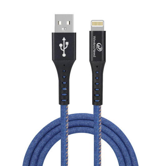 10ft extra long Denim USB to Lightning Cable for iPhone in bulk