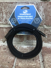 10ft USB to Lightning Cable 2.4A for iPhones in hanging retail package