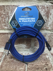 10ft USB to Lightning Cable 2.4A for iPhones in hanging retail package