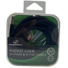 6.5ft USB to Micro USB Cable in Retail Packaging