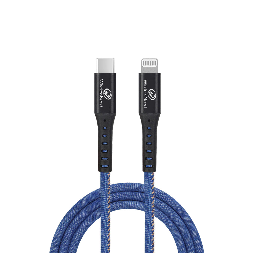 10ft Denim Type-C to Lightning Cable 20W