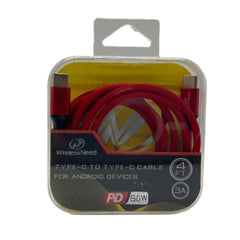 4ft Type-C to Type-C PD Cable 3.1A in Crystal Box