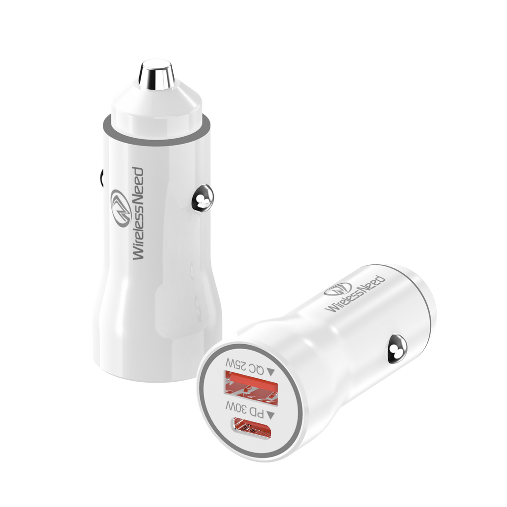 Car Adapter Dual PD30W - QC25W - USB & Type-C PD in bulk